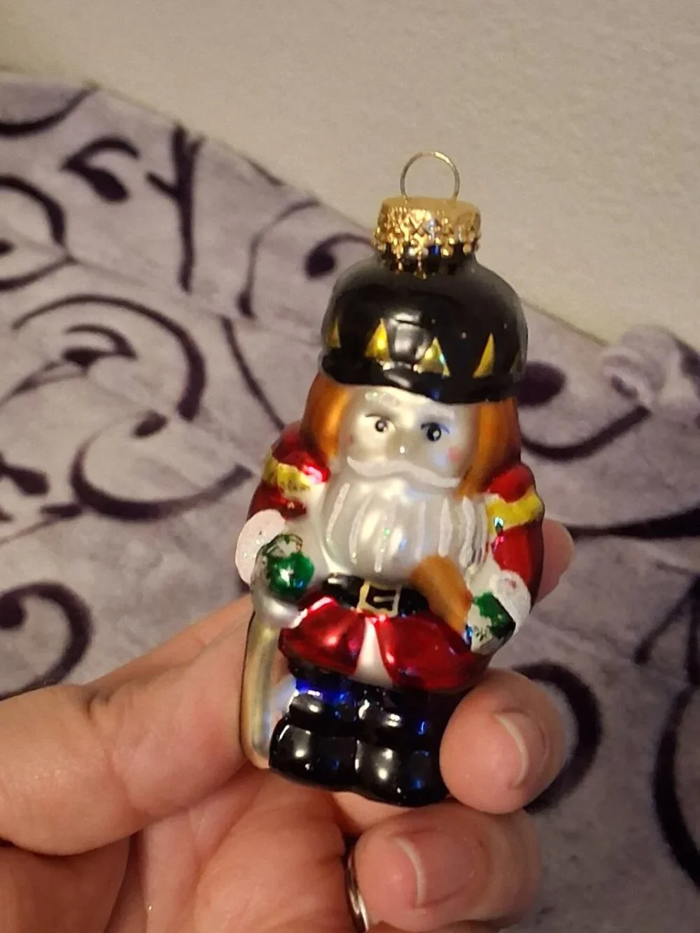 Vintage Blown Glass Santa Claus Snowman Nutcracker Hanging Christmas Ornaments